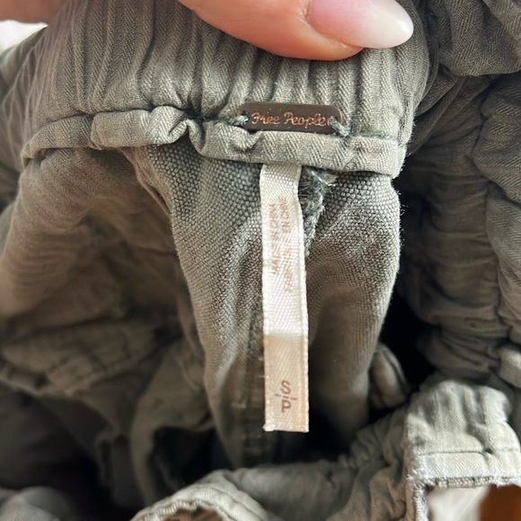 Free People Margate Pleated High Waist Paper Bag Boho Trouser Sugar Kelp Green - Picture 10 of 16